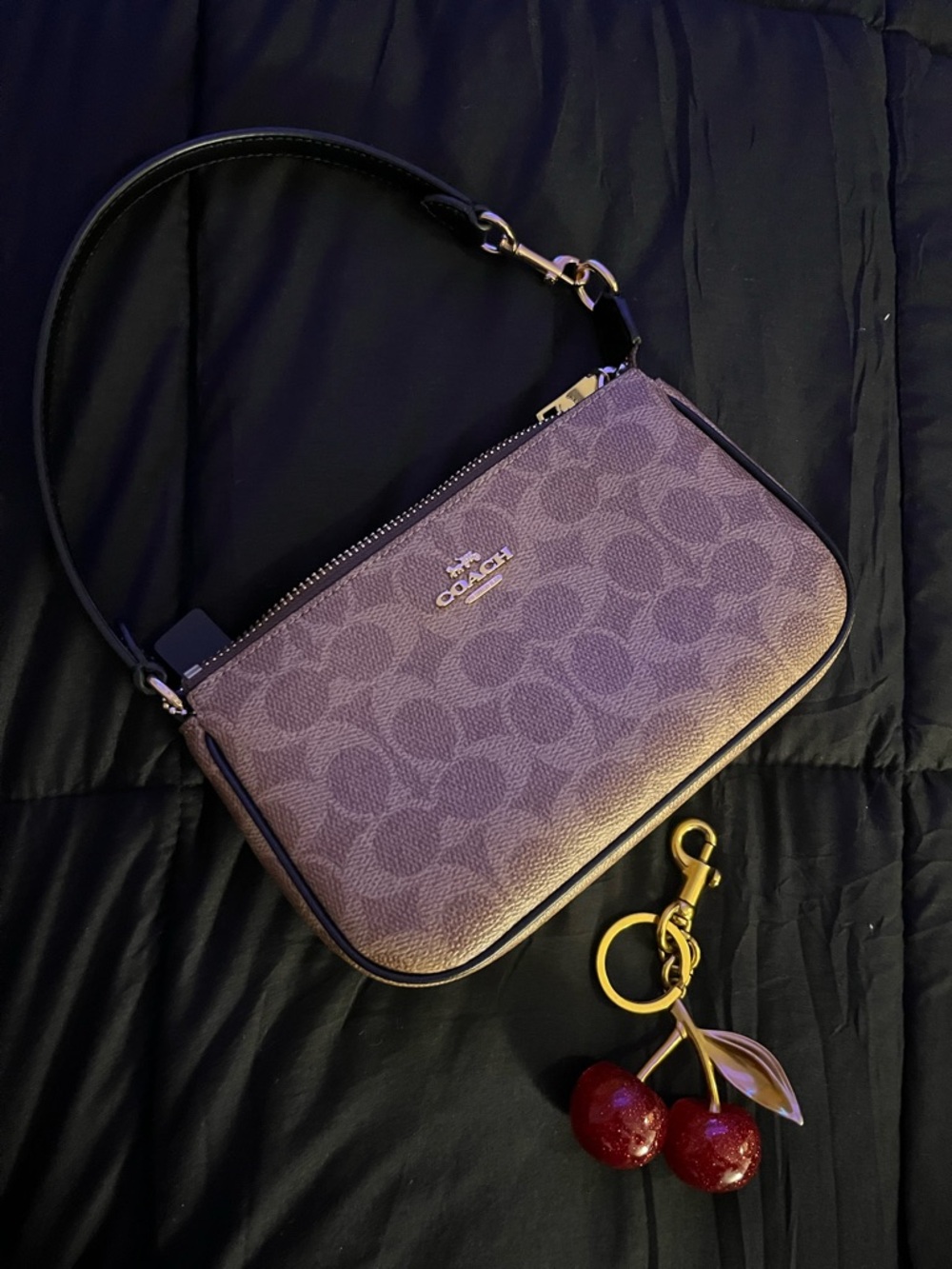 Coach Nolita 19 Signature Canvas Shoulder Bag with Cherry Charm - Picture 3 of 4